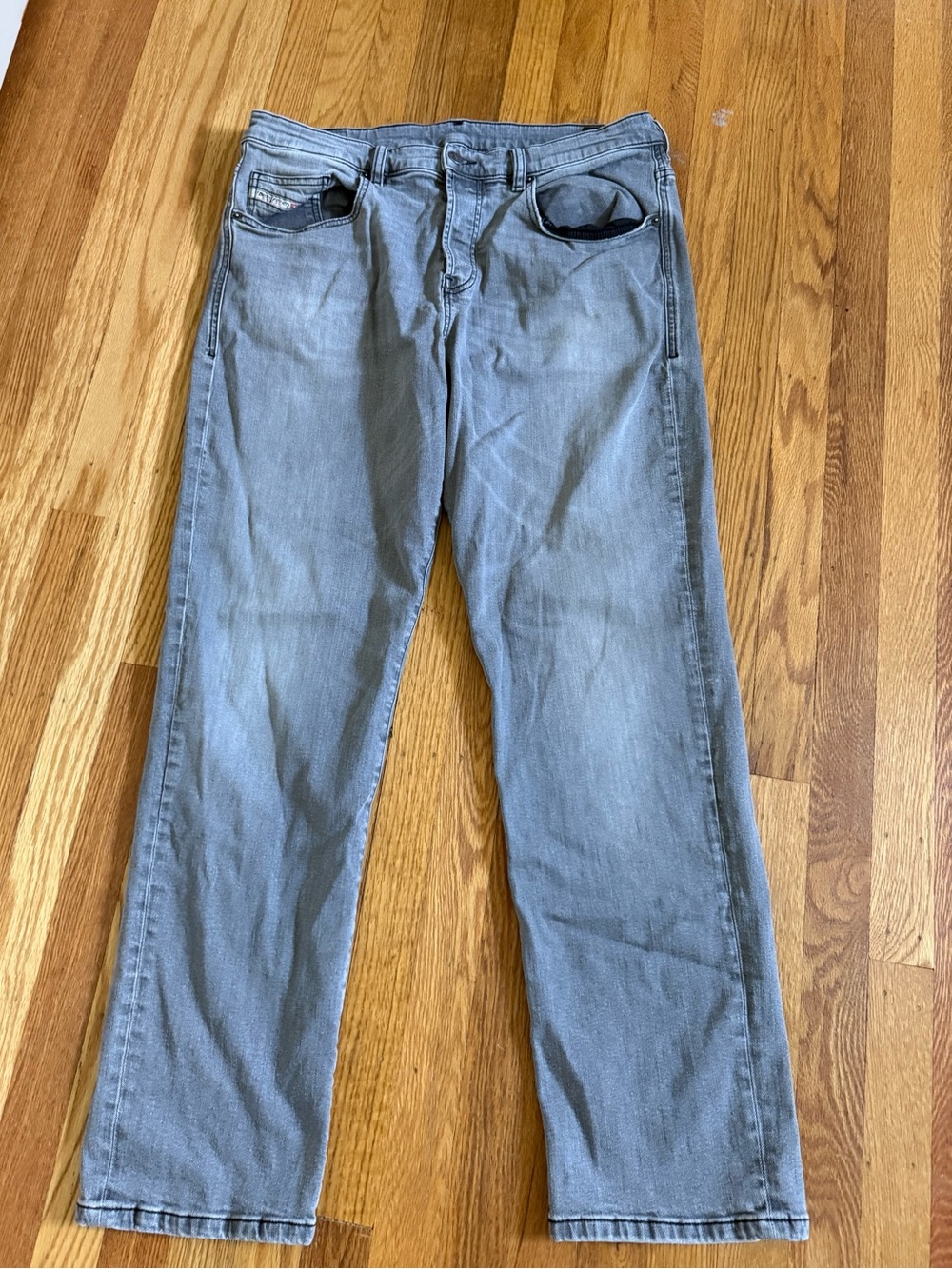 Diesel Men's Light Gray Straight Jeans